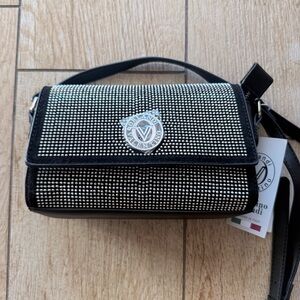 Valentino Orlandi Black and Silver Rhinestones Women's Bag